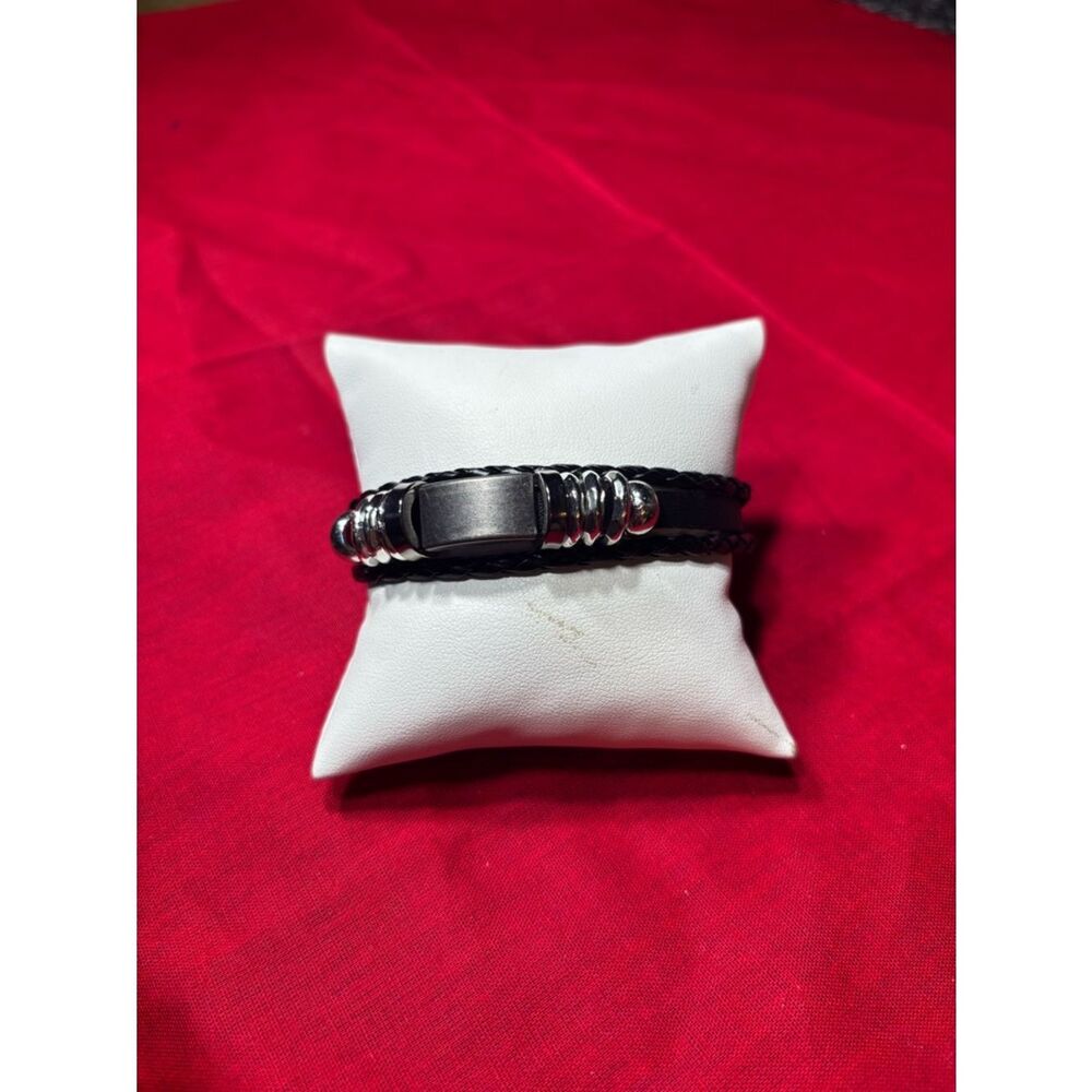 New! Decorative Leather Bracelet Men Wrap Handmade Wristband Adjustable